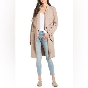 BB DAKOTA Revolution Drapey Boucle Trench Coat Tan Khaki Jacket Coat Cardigan